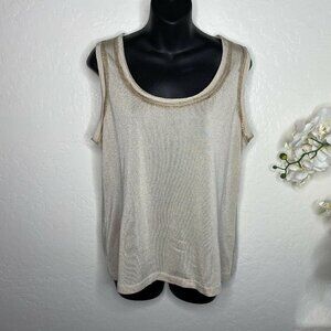 escada gold scoop neck sleeveless Top 42 US 12